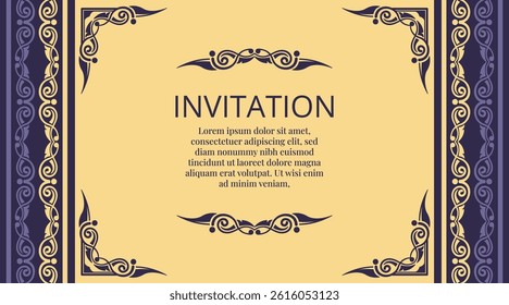 vintage ornamental floral invitation card