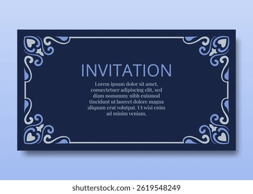 vintage ornamental floral invitation card