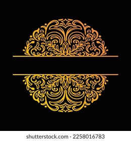 Vintage Ornamental Floral Text Border Illustration Vector