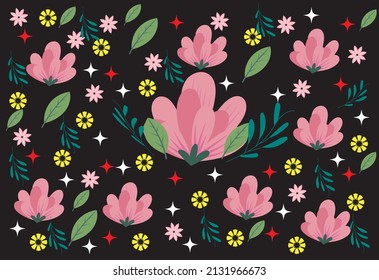 Vintage ornamental flowers background Free Vector