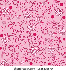 Vintage ornamental flowers pattern background.