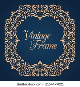 Fondo del marco ornamental vintage, vector.