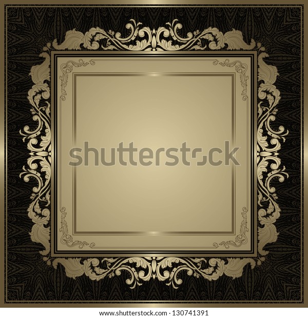 Vintage ornamental frame in baroque style,\
floral luxury pattern\
template