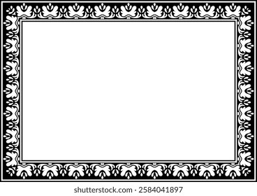 Vintage ornamental frame and border design with ethnic pattern.