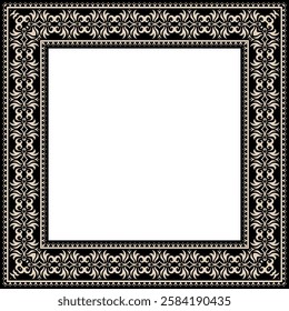 Vintage ornamental frame and border design with ethnic pattern.