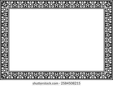 Vintage ornamental frame and border design with ethnic pattern.