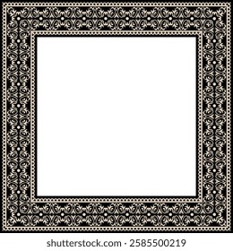 Vintage ornamental frame and border design with ethnic pattern.