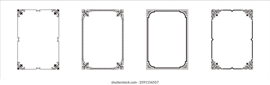 Vintage ornamental frame collection with decorative borders for elegant and classic design themes. Elegant concept