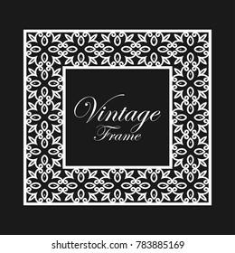 Vintage ornamental frame. Luxury elegant ornament. Flourished border. Element for brochures. Template for design. Vector illustration