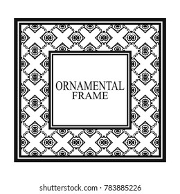 Vintage ornamental frame. Luxury elegant ornament. Flourished border. Element for brochures. Template for design. Vector illustration