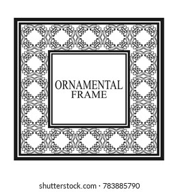 Vintage ornamental frame. Luxury elegant ornament. Flourished border. Element for brochures. Template for design. Vector illustration