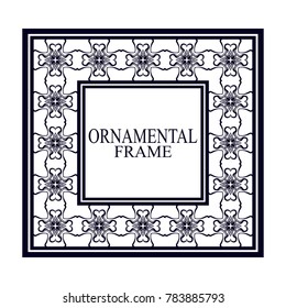 Vintage ornamental frame. Luxury elegant ornament. Flourished border. Element for brochures. Template for design. Vector illustration
