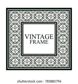 Vintage ornamental frame. Luxury elegant ornament. Flourished border. Element for brochures. Template for design. Vector illustration