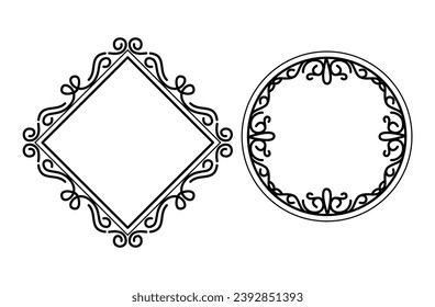 Vintage ornamental frame set collection