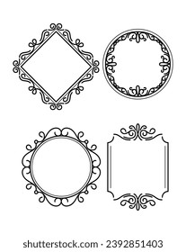 Vintage ornamental frame set collection
