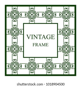 Vintage ornamental frame. Template with ornate pattern for design of greeting card, wedding invitation, birthday