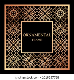 Vintage ornamental frame. Template with ornate pattern for design of greeting card, wedding invitation, birthday