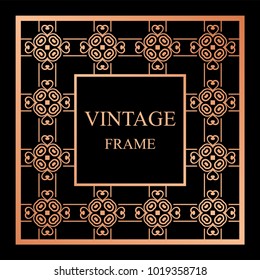 Vintage ornamental frame. Template with ornate pattern for design of greeting card, wedding invitation, birthday