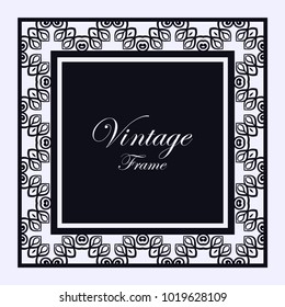 Vintage ornamental frame. Template with ornate pattern for design of greeting card, wedding invitation, birthday