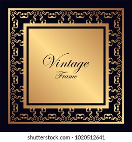 Vintage ornamental frame. Template with ornate pattern for design of greeting card, wedding invitation, birthday