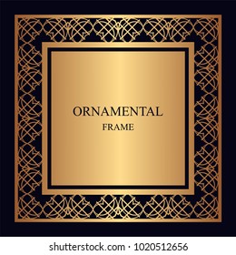 Vintage ornamental frame. Template with ornate pattern for design of greeting card, wedding invitation, birthday