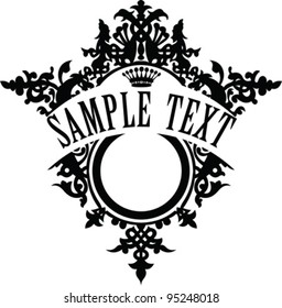 vintage ornamental frame template for your title