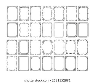 Vintage Ornamental Frames and Borders Collection with Elegant Floral and Scrollwork Design Elements