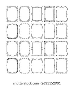 Vintage Ornamental Frames and Borders Collection with Elegant Floral and Scrollwork Design Elements