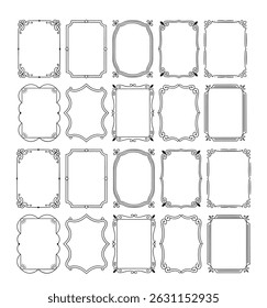 Vintage Ornamental Frames and Borders Collection with Elegant Floral and Scrollwork Design Elements
