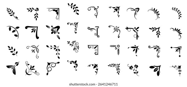 vintage ornamental frames borders collection with elegant floral scrollwork design elements