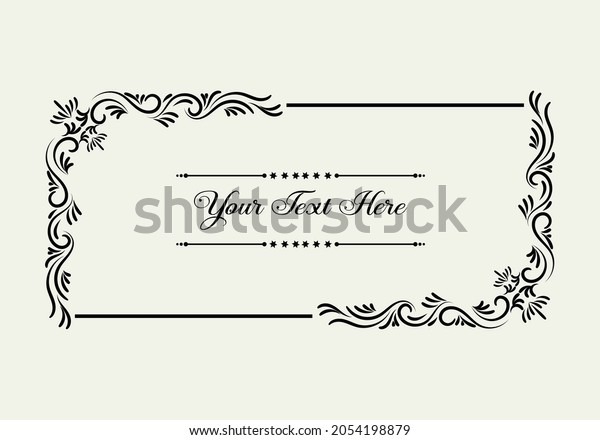 Vintage ornamental frames and labels with swirly\
border pattern