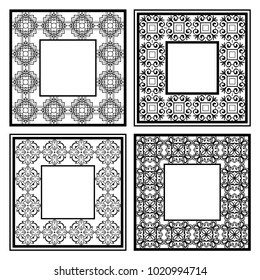 Vintage ornamental frames set. Templates with ornate pattern for design of greeting card, wedding invitation, birthday