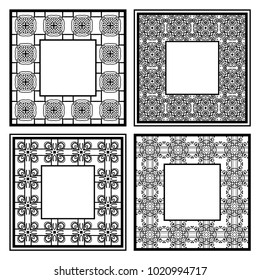 Vintage ornamental frames set. Templates with ornate pattern for design of greeting card, wedding invitation, birthday