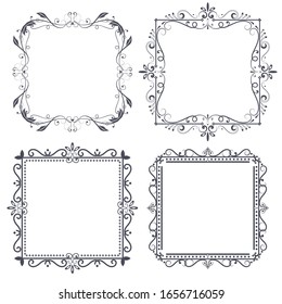 Vintage ornamental frames. Vector illustration isolated on white background