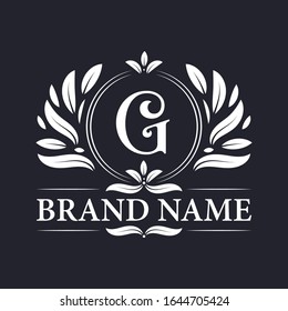 
Vintage ornamental G logo design. Luxurious & elegant alphabet G letter logo design template.