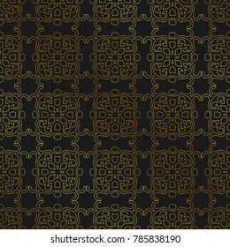 Vintage ornamental golden seamless pattern. Luxury elegant flourished ornament. Template for design. Vector illustration