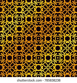 Vintage ornamental golden seamless pattern. Luxury elegant flourished ornament. Template for design. Vector illustration