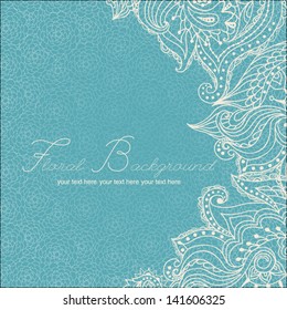 Vintage ornamental lace invitation on the seamless pattern background. Vector illustration for your design.