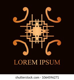 Vintage ornamental logo in art deco style. Template for design of logotypes