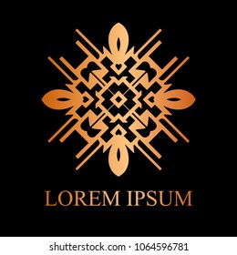 Vintage ornamental logo in art deco style. Template for design of logotypes