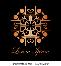 Vintage ornamental logo in art deco style. Template for design of logotypes