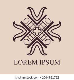 Vintage ornamental logo in art deco style. Template for design of logotypes