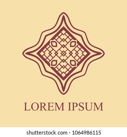 Vintage ornamental logo in art deco style. Template for design of logotypes