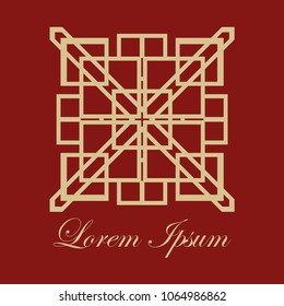 Vintage ornamental logo in art deco style. Template for design of logotypes