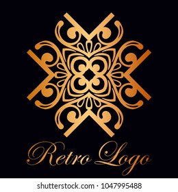 Vintage ornamental logo monogram. Retro luxury logotype for design with swirl elements