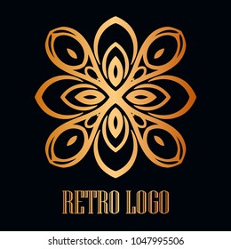 Vintage ornamental logo monogram. Retro luxury logotype for design with swirl elements