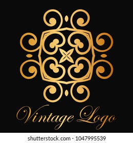 Vintage ornamental logo monogram. Retro luxury logotype for design with swirl elements