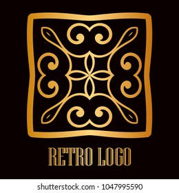 Vintage ornamental logo monogram. Retro luxury logotype for design with swirl elements