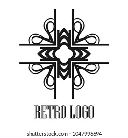 Vintage ornamental logo monogram. Retro luxury logotype for design with swirl elements
