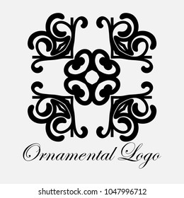 Vintage ornamental logo monogram. Retro luxury logotype for design with swirl elements